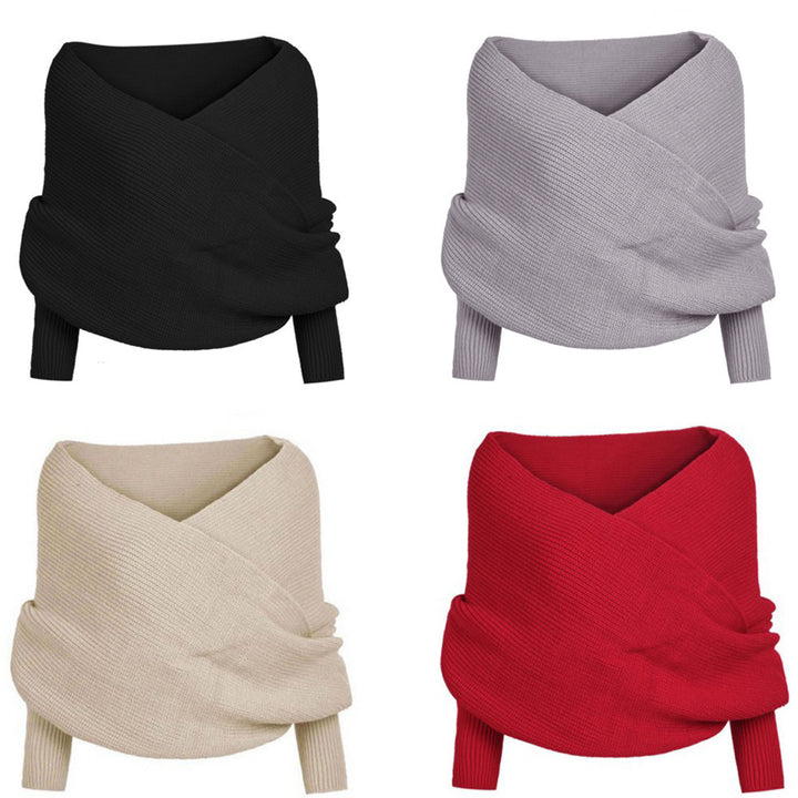 Damer Stort stickat scarfs med innovativ knutdesign och mjukt material Eva Jonsson-Eva Jonsson