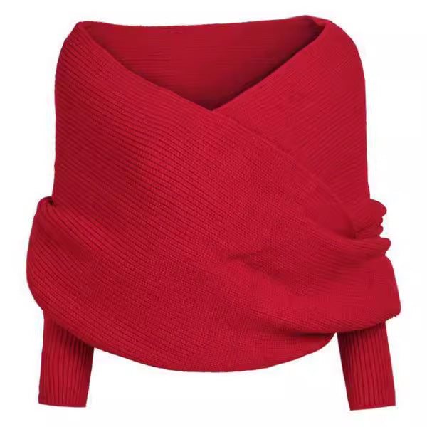 Damer Stort stickat scarfs med innovativ knutdesign och mjukt material Eva Jonsson-Eva Jonsson