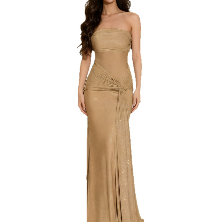 Damer Strapless Glamour Klänning med eleganta sjalar Mirla-Eva Jonsson
