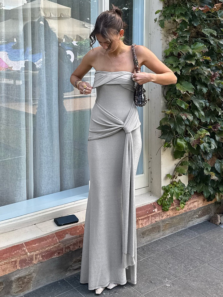 Damer Strapless Maxiklänning med sofistikerad invecklad design Mirla-Eva Jonsson