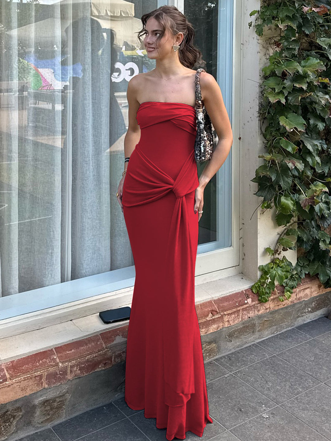 Damer Strapless Maxiklänning med sofistikerad invecklad design Mirla-Eva Jonsson