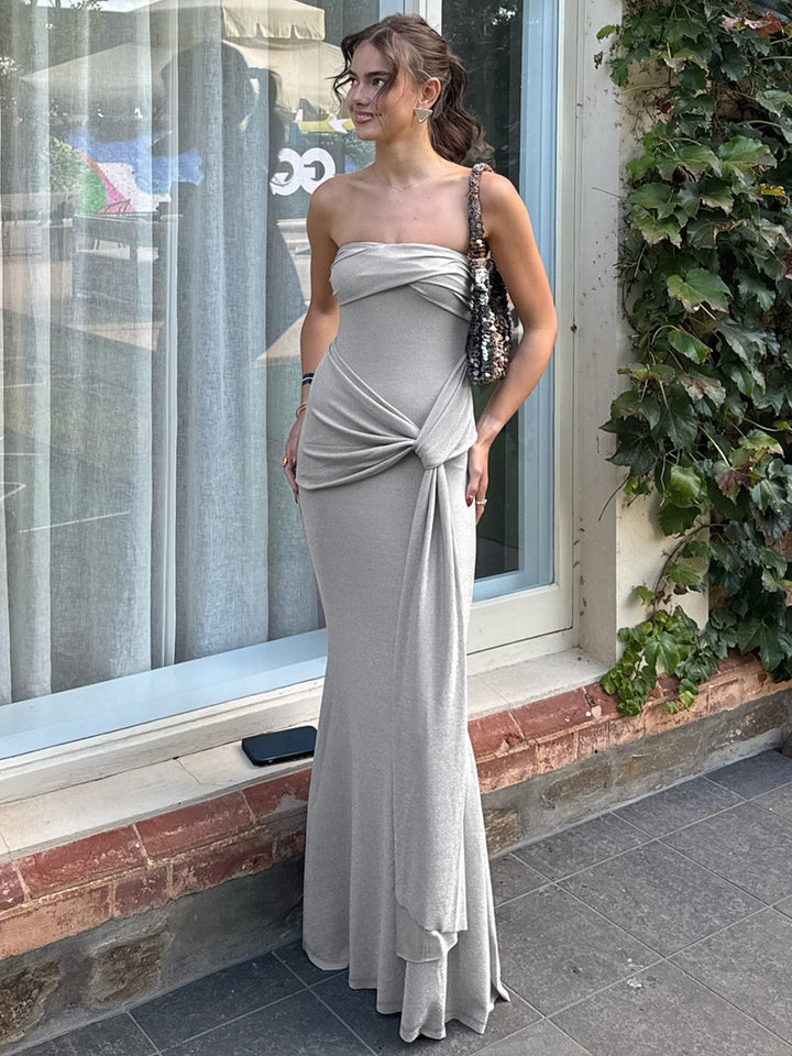 Damer Strapless Maxiklänning med sofistikerad invecklad design Mirla-Eva Jonsson
