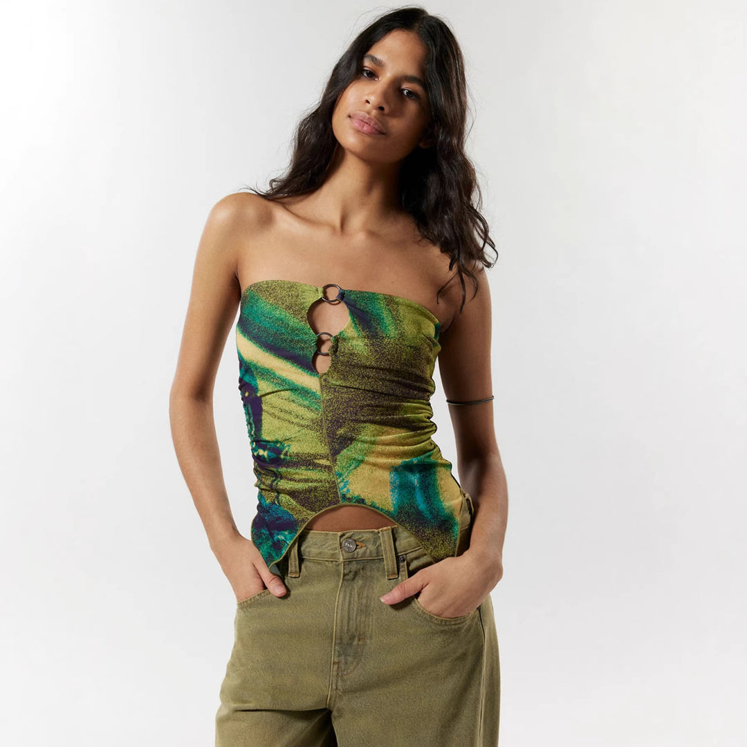 Damer Strapless Top med stiliga ringdetaljer Mirla-Eva Jonsson