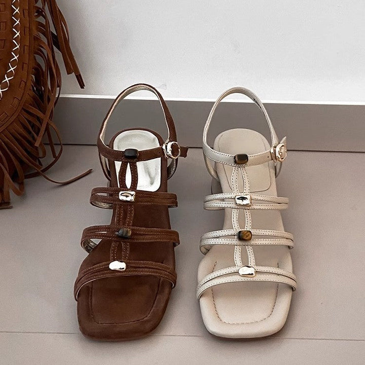Damer Strappy Blockklacksandaler med snygga spänndetaljer Mirla-Eva Jonsson