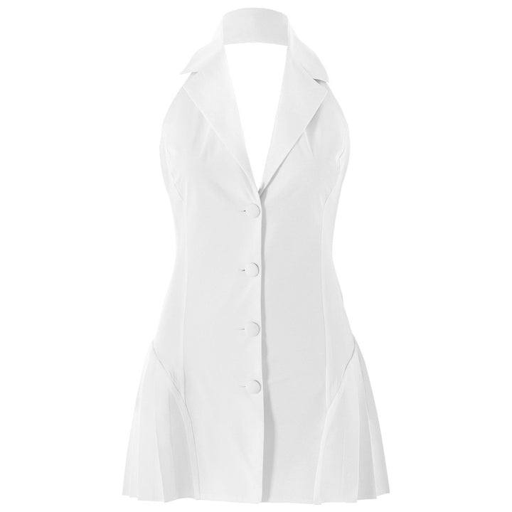 Damer Stylish Blazer-klänning med djup V-ringning och sidofickor Mirla-Eva Jonsson