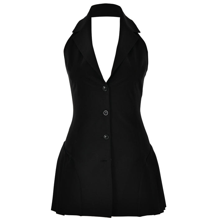 Damer Stylish Blazer-klänning med djup V-ringning och sidofickor Mirla-Eva Jonsson