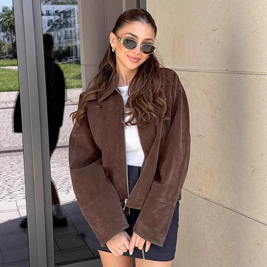 Damer Suede Jacka med generös passform och eleganta detaljer Mirla-Eva Jonsson