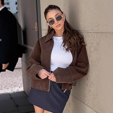 Damer Suede Jacka med generös passform och eleganta detaljer Mirla-Eva Jonsson