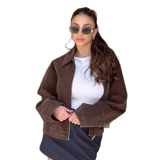 Damer Suede Jacka med generös passform och eleganta detaljer Mirla-Eva Jonsson