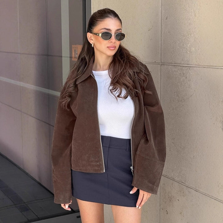 Damer Suede Jacka med generös passform och eleganta detaljer Mirla-Eva Jonsson