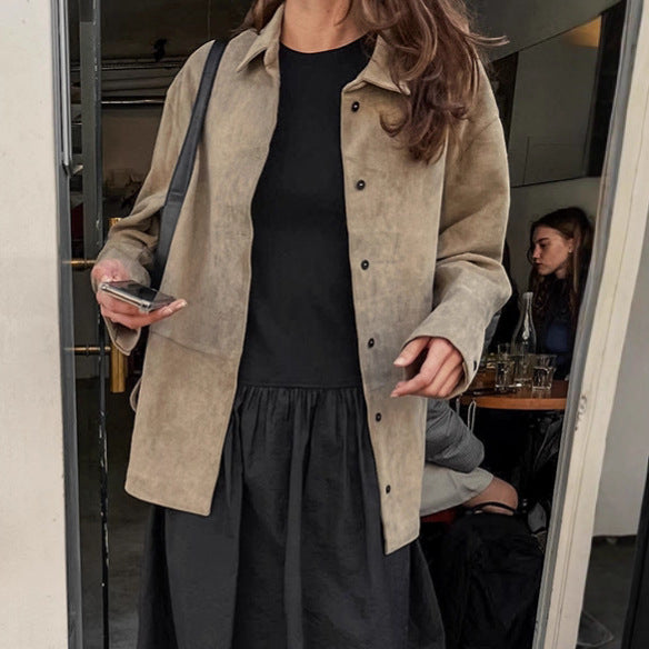 Damer Suede Jacka med midjebälte och fina knapppdetaljer Mirla-Eva Jonsson