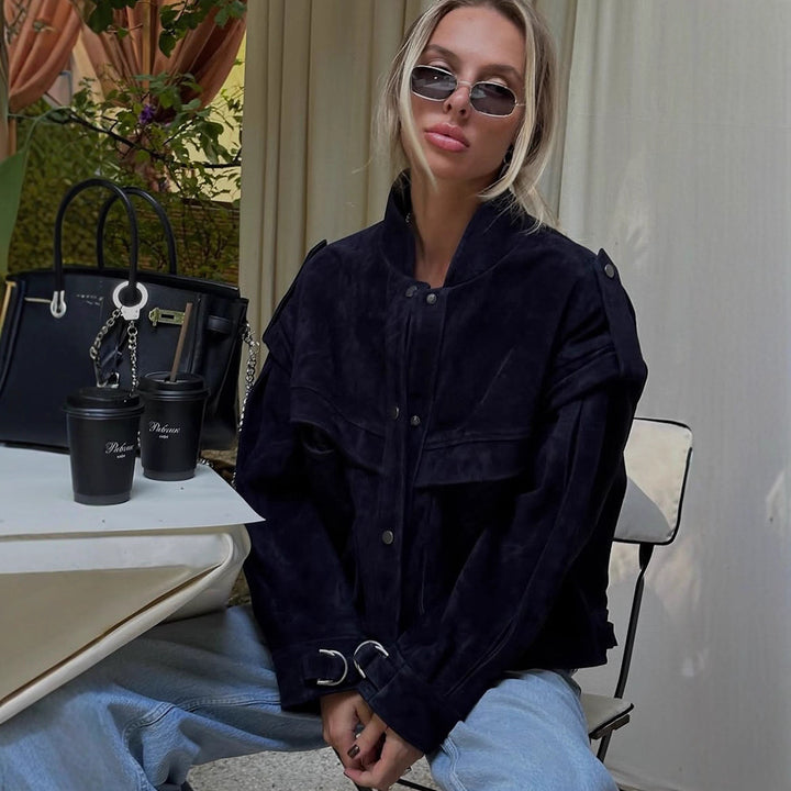 Damer Suede Oversized Jacka Mirla-Eva Jonsson