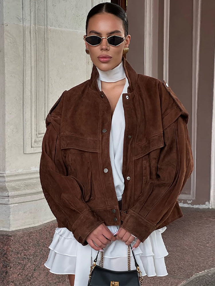 Damer Suede Oversized Jacka Mirla-Eva Jonsson