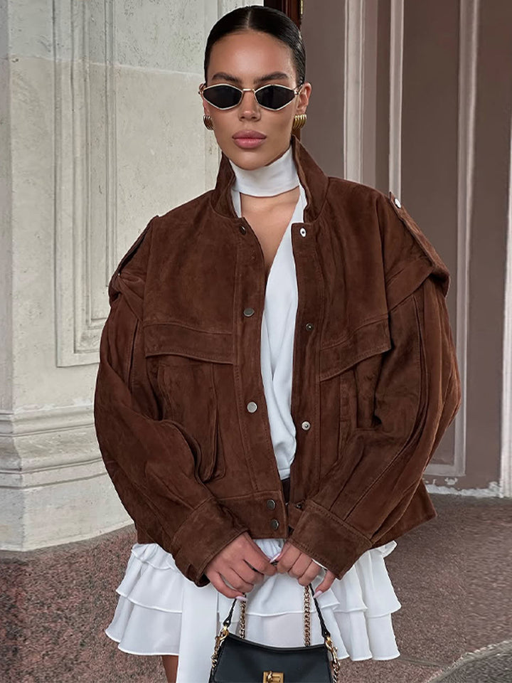 Damer Suede Oversized Jacka Mirla-Eva Jonsson