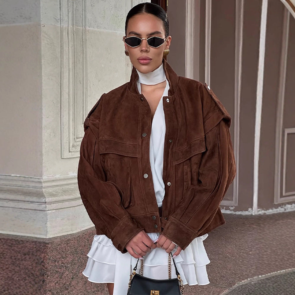 Damer Suede Oversized Jacka Mirla-Eva Jonsson