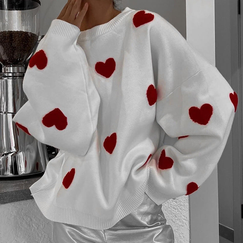 Damer Sweater med hjärt-mönster Mirla-Eva Jonsson
