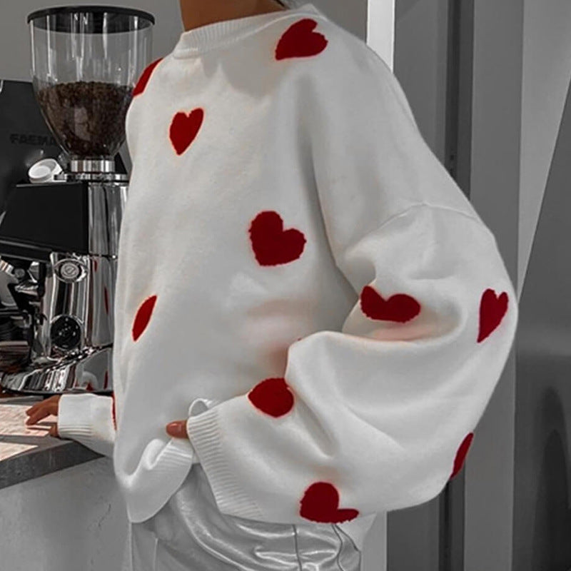 Damer Sweater med hjärt-mönster Mirla-Eva Jonsson