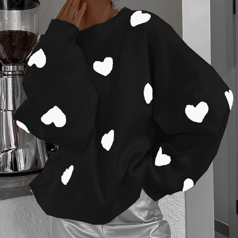 Damer Sweater med hjärt-mönster Mirla-Eva Jonsson