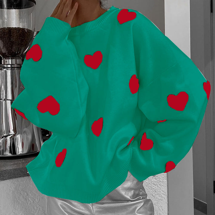 Damer Sweater med hjärt-mönster Mirla-Eva Jonsson