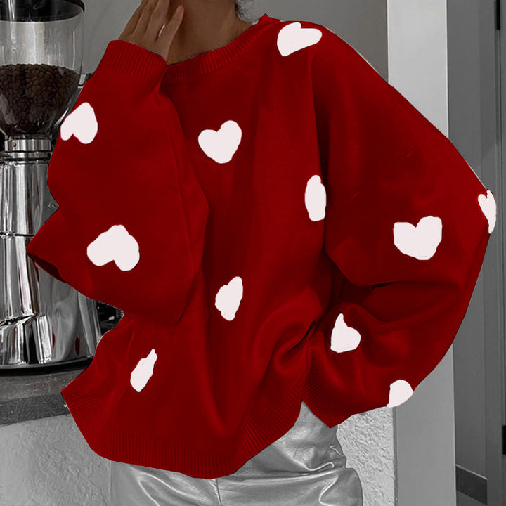 Damer Sweater med hjärt-mönster Mirla-Eva Jonsson