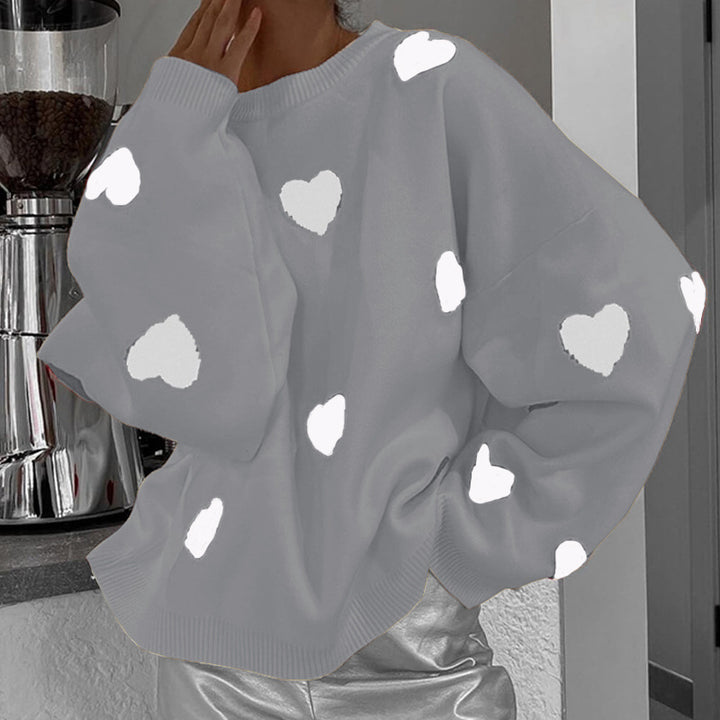 Damer Sweater med hjärt-mönster Mirla-Eva Jonsson