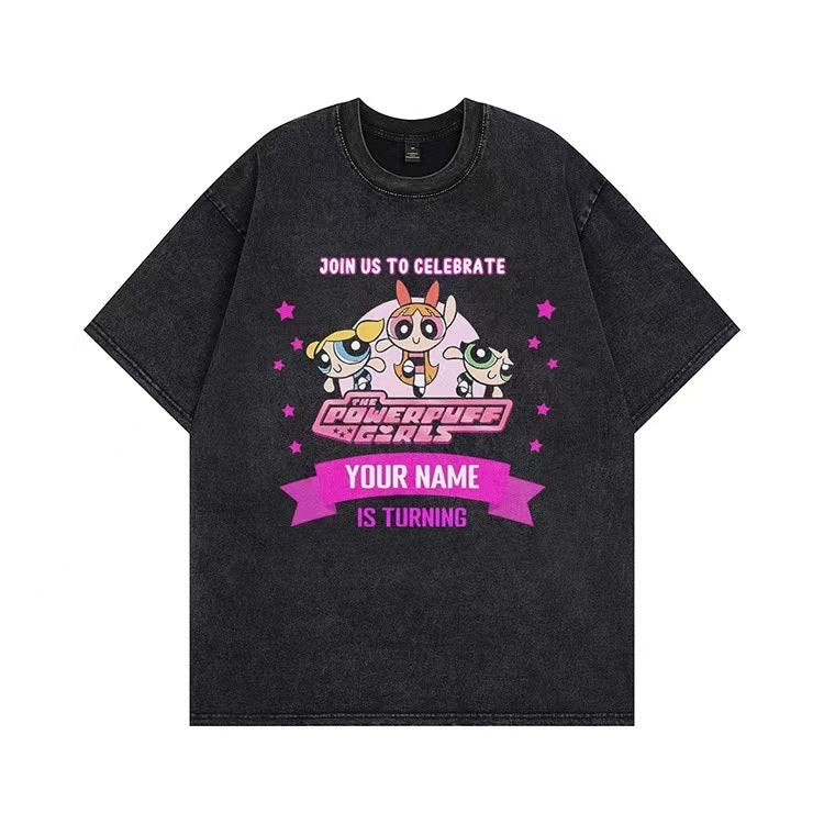 Damer T-shirt med anpassad Powerpuff Girls grafisk tryck Mirla-Eva Jonsson