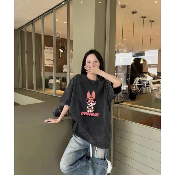 Damer T-shirt med anpassad Powerpuff Girls grafisk tryck Mirla-Eva Jonsson