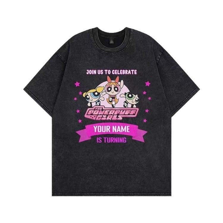 Damer T-shirt med anpassad Powerpuff Girls grafisk tryck Mirla-Eva Jonsson
