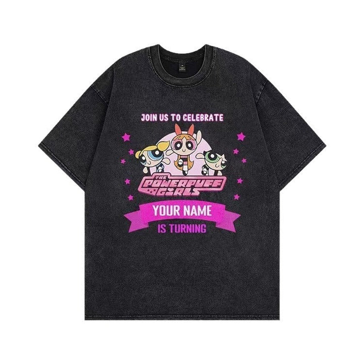 Damer T-shirt med anpassad Powerpuff Girls grafisk tryck Mirla-Eva Jonsson
