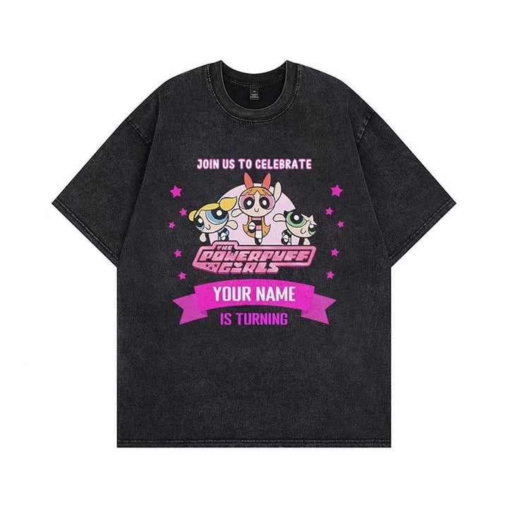 Damer T-shirt med anpassad Powerpuff Girls grafisk tryck Mirla-Eva Jonsson
