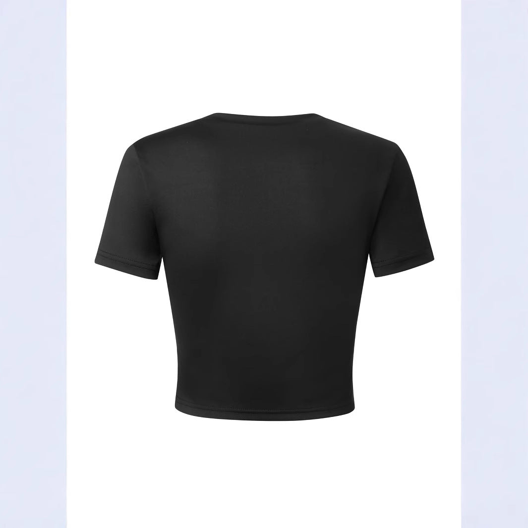Damer T-shirt med stiligt stjärnmotiv och leopardtryck Mirla-Eva Jonsson