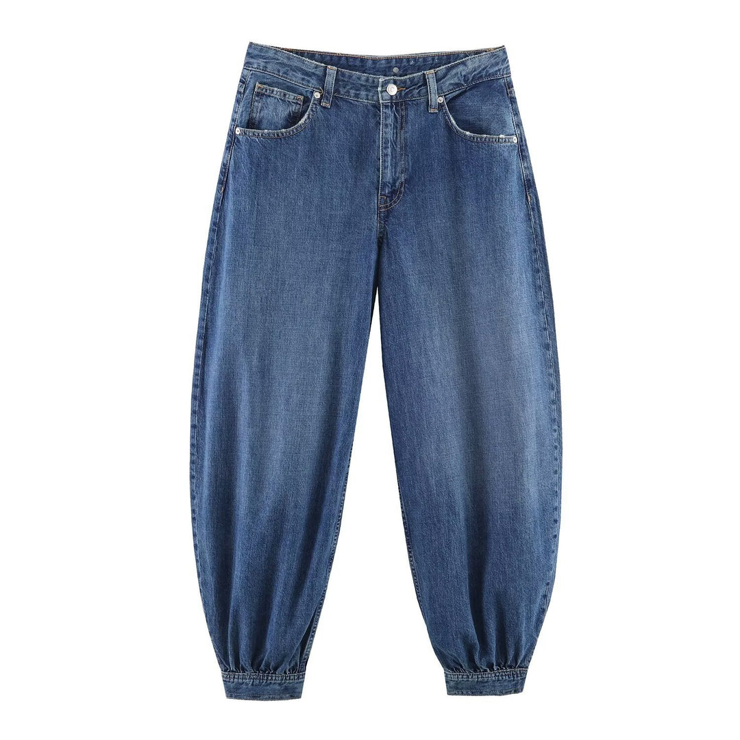 Damer Tapered Jeans med elastiskt midjeband och bekväm passform Mirla-Eva Jonsson