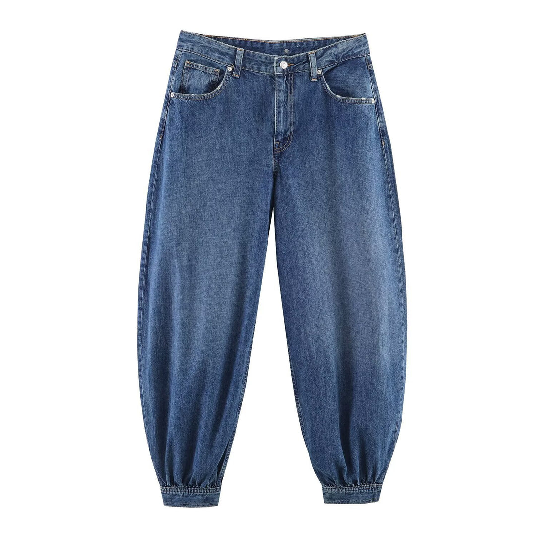 Damer Tapered Jeans med elastiskt midjeband och bekväm passform Mirla-Eva Jonsson
