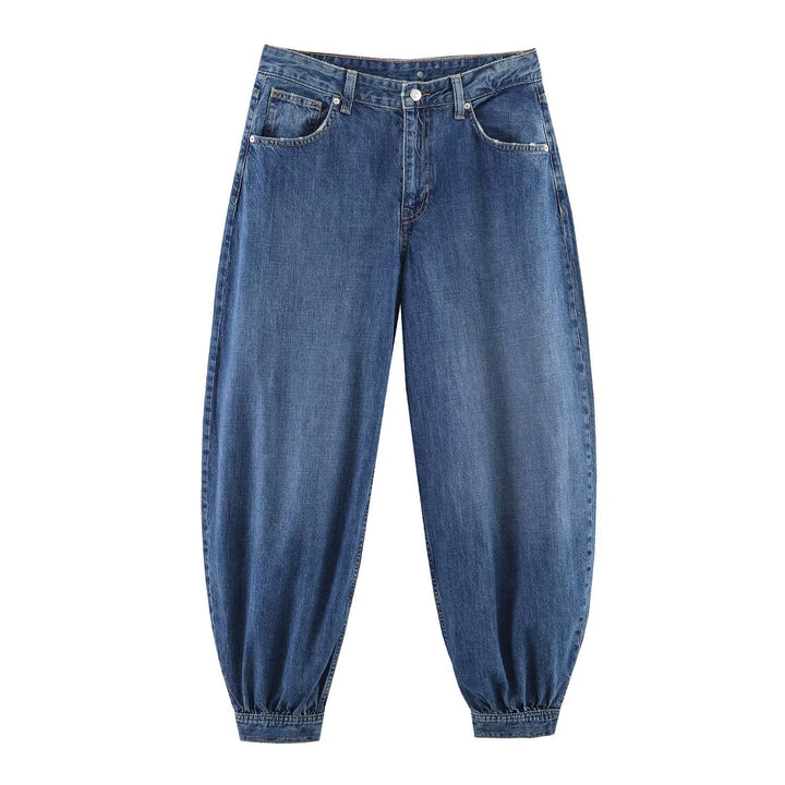 Damer Tapered Jeans med elastiskt midjeband och bekväm passform Mirla-Eva Jonsson
