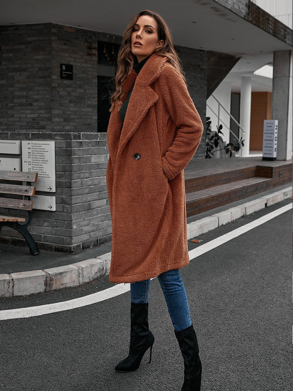 Damer Teddy-kappa i Oversize-stil Eva Jonsson-Eva Jonsson