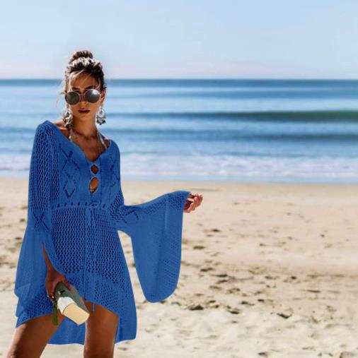Damer Transparent Häkeldress med djupt V-hals Mirla-Eva Jonsson