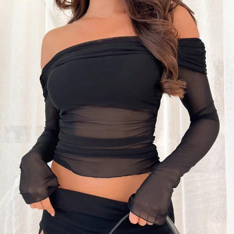 Damer Transparent Longsleeve Blus med vid ärm Mirla-Eva Jonsson