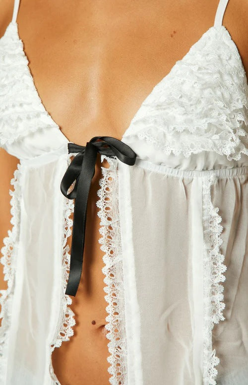 Damer Transparent spetsblus med volanger Eva Jonsson-Eva Jonsson
