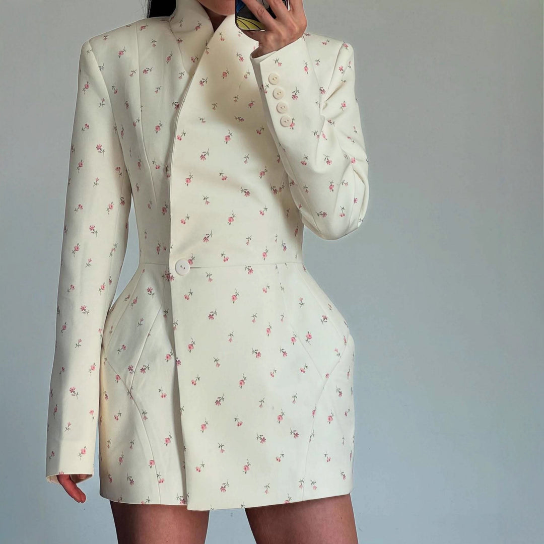 Damer Trendig Blazer-Kjol med blommigt mönster och figursydd passform Mirla-Eva Jonsson