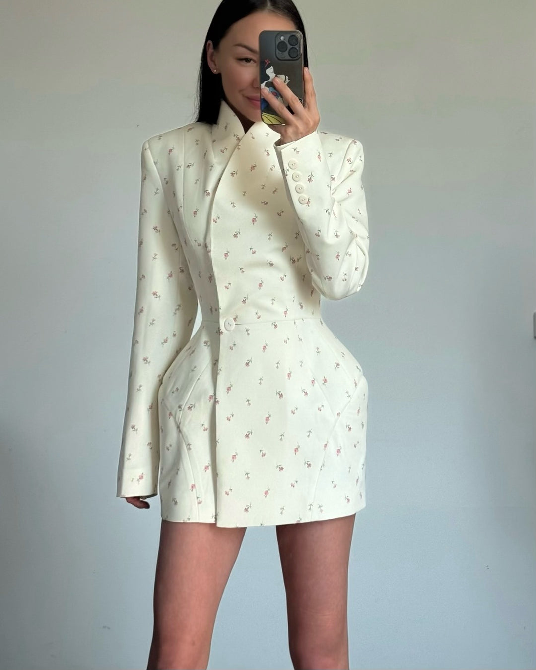 Damer Trendig Blazer-Kjol med blommigt mönster och figursydd passform Mirla-Eva Jonsson