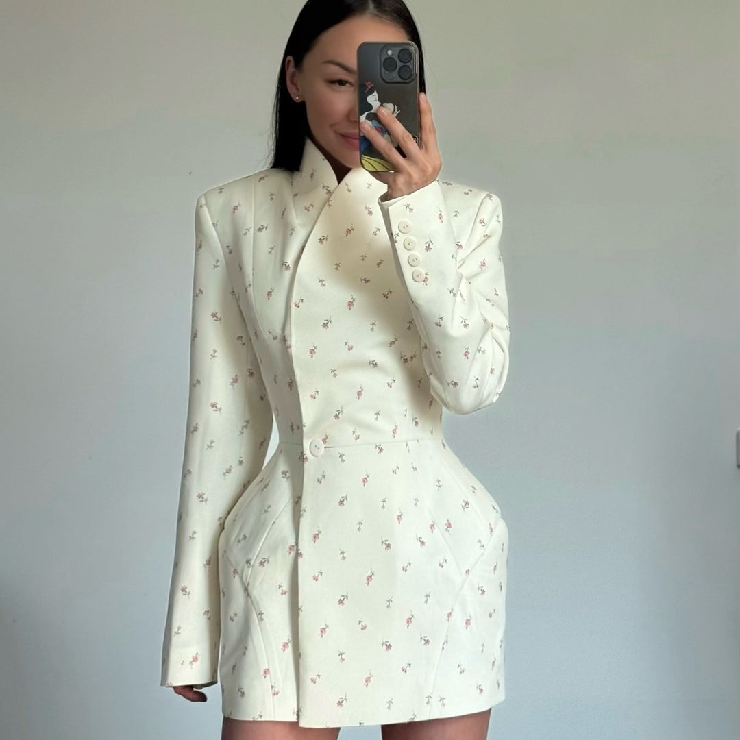 Damer Trendig Blazer-Kjol med blommigt mönster och figursydd passform Mirla-Eva Jonsson