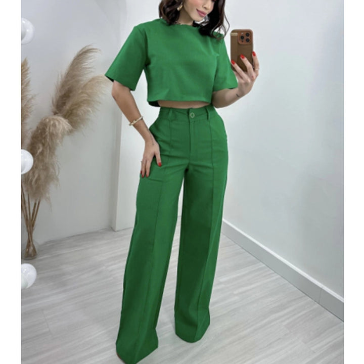 Damer Trendig Crop-Top med vida byxor Mirla-Eva Jonsson