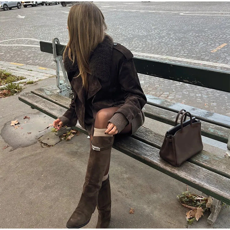 Damer Trendig Mockajacka med mysig krage Mirla-Eva Jonsson