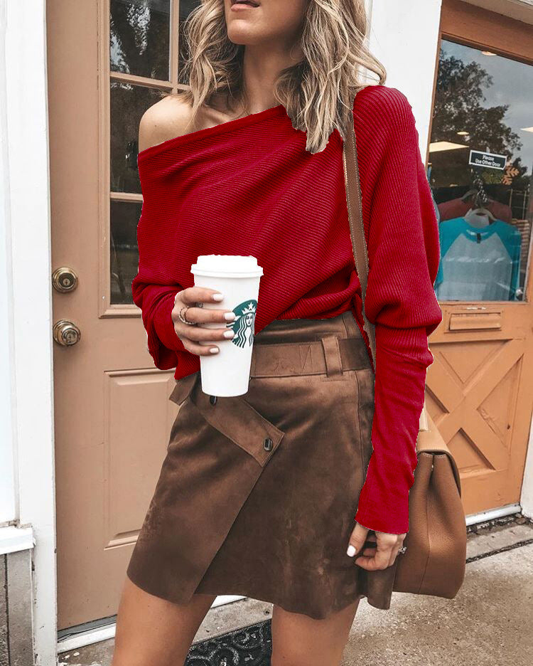Damer Trendig Off-Shoulder Top med Ribstruktur Mirla-Eva Jonsson