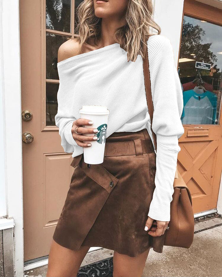Damer Trendig Off-Shoulder Top med Ribstruktur Mirla-Eva Jonsson