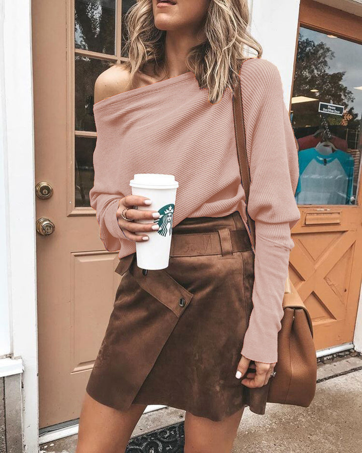 Damer Trendig Off-Shoulder Top med Ribstruktur Mirla-Eva Jonsson