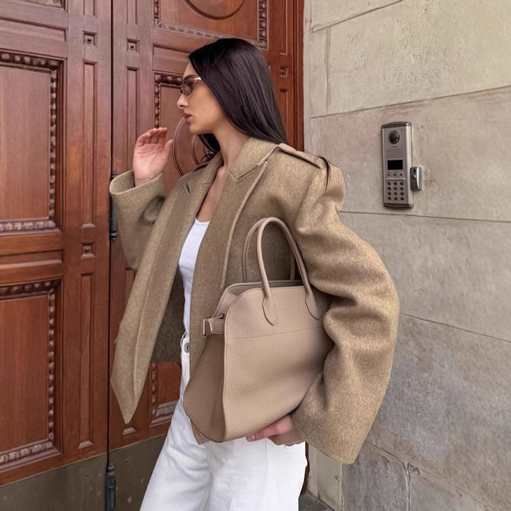 Damer Trendig Oversized Jacka i elegant Ullmix Mirla-Eva Jonsson