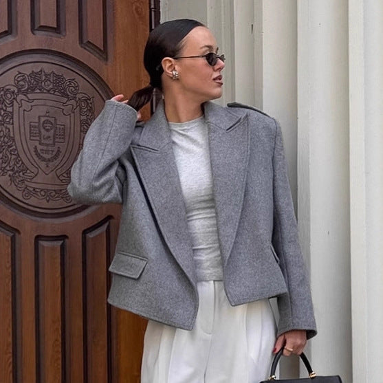 Damer Trendig Oversized Jacka i elegant Ullmix Mirla-Eva Jonsson