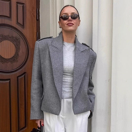 Damer Trendig Oversized Jacka i elegant Ullmix Mirla-Eva Jonsson