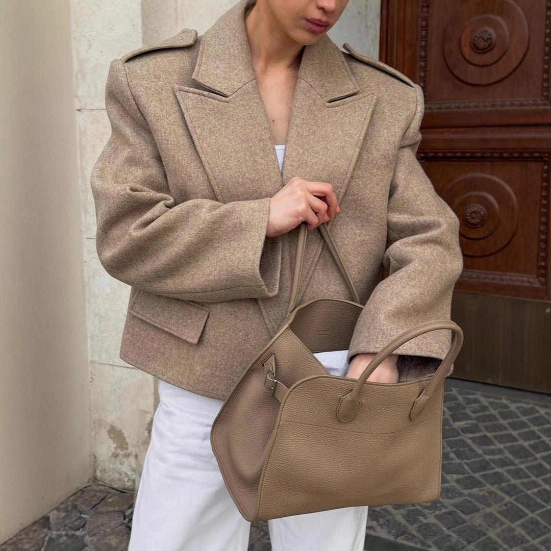 Damer Trendig Oversized Jacka i elegant Ullmix Mirla-Eva Jonsson